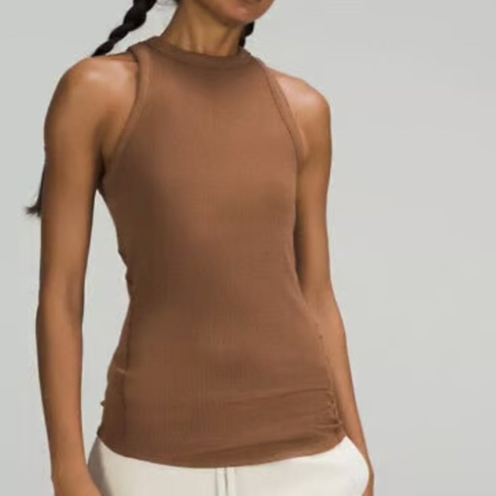 lululemon hold tight tank roasted brown size 4
